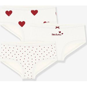 PETIT BATEAU - Set van 3 Slipjes - Wit - Hoge Taille - Katoen - Voor Kinderen