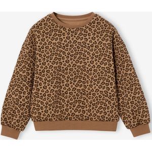 Decoratieve meisjessweater met hartjes of stippen beige