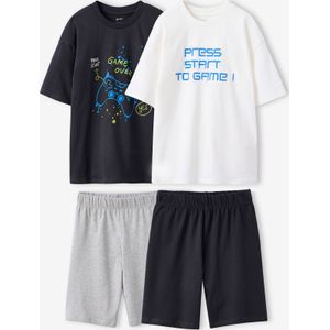 Set van 2 pyjamabroeken "gamer" JONEN antraciet