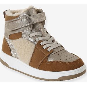 Synthetische gevoerde baskets voor meisjes, elastische veters en klittenband collectie voor de kleuterschool kameel