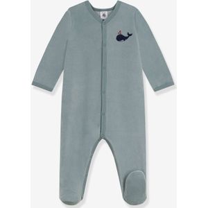 Effen PETIT BATEAU baby pyjama van fluweel / velours