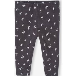 Bedrukte babylegging in ribgebreide stof antraciet