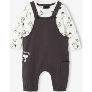 Babyset met shirt + salopet Peanuts SNOOPY antraciet