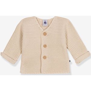 Cardigan baby geribbeld tricot van biologisch katoen PETIT BATEAU beige