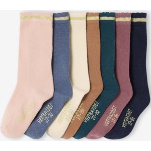 Kniekousen - Roze - 7 Paar - Met Lurex
