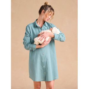 Baumwoll-Nachthemd für Schwangerschaft und Stillzeit ENVIE DE FRAISE smaragdgroen