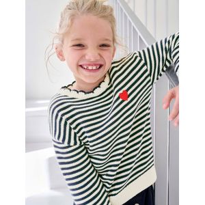 Vertbaudet - Gestreepte Meisjestrui - Gebreid - 100% Katoen