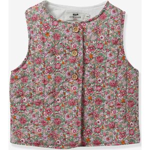 Jas in Liberty-stof baby CYRILLUS roze, bedrukt