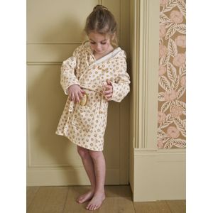 Gepersonaliseerde Kinderbadjas - Luipaard - Wit - Met Capuchon - 100% Gerecycled Katoen