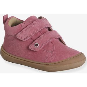 Zachte lederen baby-slofjes voor de eerste stapjes rozenhout