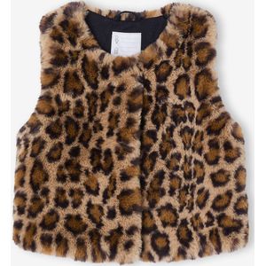 Bodywarmer - Bruin - Imitatiebont - Meisje - Bedrukt