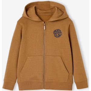 Jongenssweater met rits en capuchon Basics pecannoot