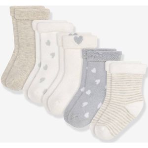PETIT BATEAU - Kousen - Groen en Wit - Katoen - Set van 5 paar