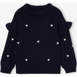 Trui - Meisjes - Marineblauw - 50% Viscose, 28% Polyester, 22% Polyamide
