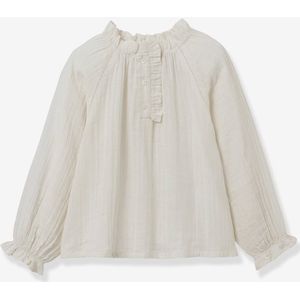 Blouse voor meisjes van katoenen gaas CYRILLUS ecru