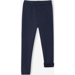 Meisjeslegging met fleecevoering inktblauw