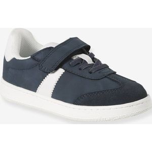 Baskets met elastische veters en klittenband voor kinderen, kleuterschoolcollectie marineblauw