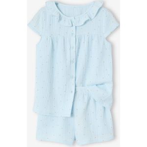 Pyjamabroekje voor meisjes in katoenen mousseline hemelsblauw