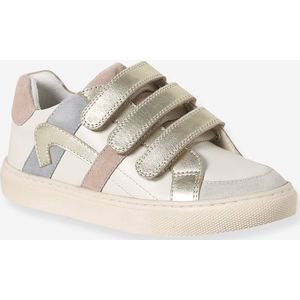 Baskets met klittenband leer kind ecru