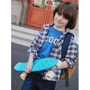 Geruit flanellen hemd voor jongens blauw, geruit