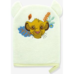 Leuk Disney washandje geborduurd met het hoofd van Simba pastelgeel