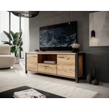 Meubella - TV-Meubel Acapulco - Eiken - Zwart - 180 cm