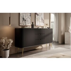 Dressoir Zakari 2 - Zwart - 168 cm