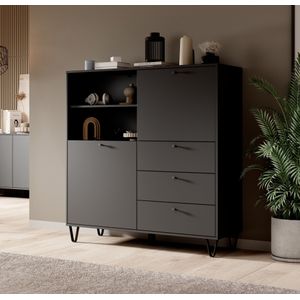 Dressoir Apula - Antraciet - 124 cm - Met lades