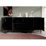 Meubella - Dressoir Blanes - Mat zwart - 200 cm