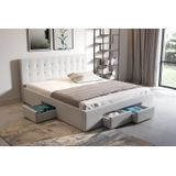 Tweepersoonsbed Milo - Wit - 180x200 cm - ACTIE