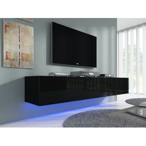 TV-Meubel Dario - Zwart - 180 cm - met led - ACTIE