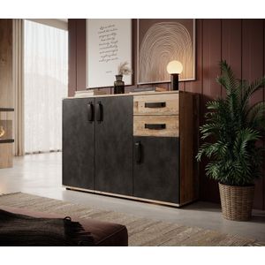 Dressoir Montreal - Grijs - Old wood - 120 cm