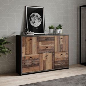 Dressoir Sahara 4 - Old wood - Grijs - 114 cm