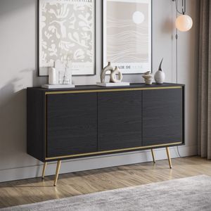 Dressoir Tara - Zwart eiken - 150 cm