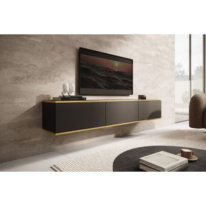 Meubella - TV-Meubel Orleans - Zwart - 175 cm