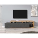 TV-Meubel Bello - Grijs - Eiken - 219 cm