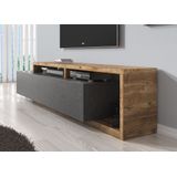 TV-Meubel Bello - Grijs - Eiken - 219 cm