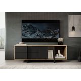 TV-Meubel Jonna - Eiken - Zwart - 160 cm