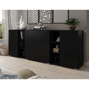 Dressoir Bonzo - Mat Zwart - 190 cm