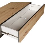 TV-Meubel Kandelo - Eiken - Zwart - 240 cm - Uitschuifbaar