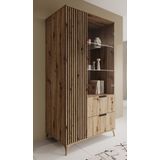 Vitrinekast Evy - Eiken - 100 cm