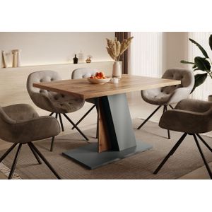 Eetkamertafel Brand - Eiken - Grijs - 138 cm