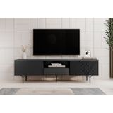 Meubella - TV-Meubel Legacy - Mat zwart - 180 cm