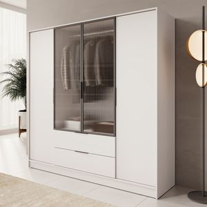 Kledingkast Knox - Beige - 206 cm
