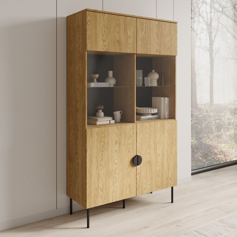 Vitrinekast Monor - Eiken - 107 cm