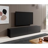 TV-Meubel Asilento - Mat zwart - 180 cm