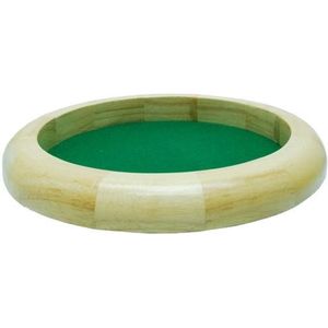 HOT Games Dobbelpiste van blank hout - Diameter 30cm - Inclusief 5 houten dobbelstenen - Geschikt voor alle leeftijden