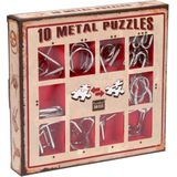 10 Metalen Puzzels Rode Editie (10 stuks, breinbrekers)