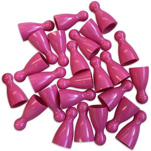 Plastic Spel Pionnen 12x24mm Roze (100 stuks)