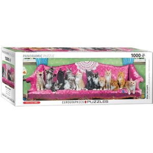 Kitty Cat Couch Panorama Puzzel (1000 stukjes)